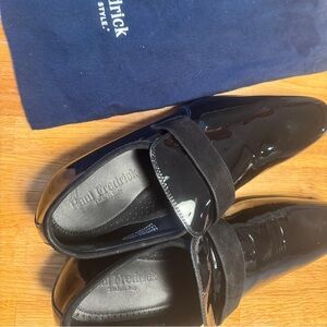 Paul Fredrick Patent loafer glossy leather with velvet strap